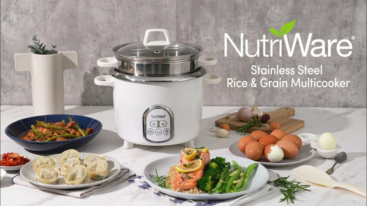  Aroma Housewares NutriWare 14-Cup (Cooked) Digital Rice Cooker  and Food Steamer, White : Everything Else