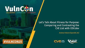 Let’s Talk About Fitness for Purpose: Comparing and Contrasting the CVE List with OSV.dev