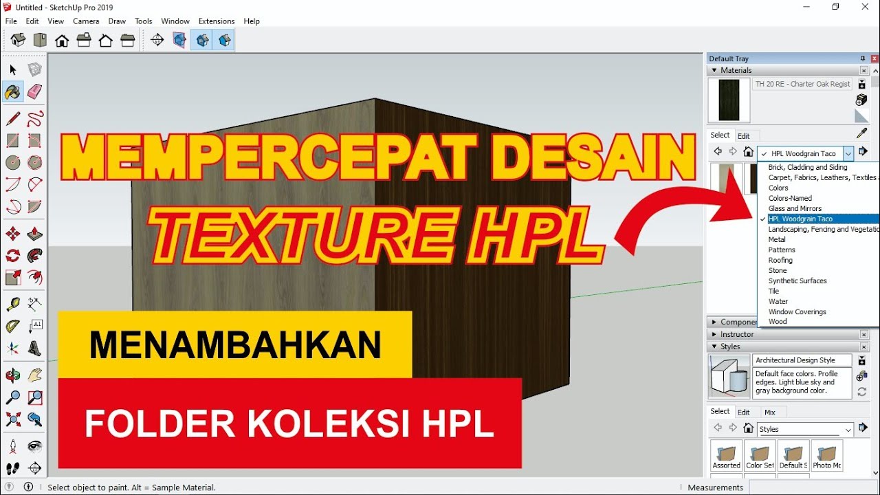 Menambahkan Folder Khusus Tekstur HPL di SketchUp - YouTube