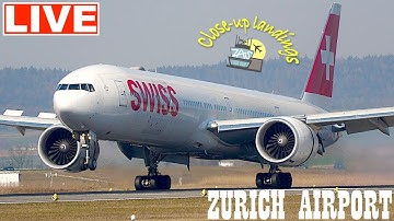 🔴LIVE Zurich Airport Plane Spotting - Closeup Landings
