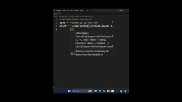 Delete Duplicate Words #shorts #python