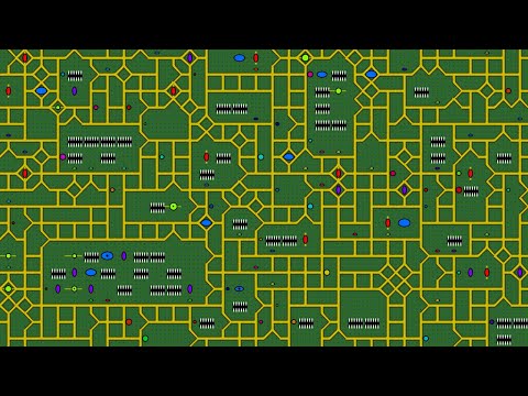 Steve's Generative Art. Geometric 18 – Wavefunction Collapse Algorithm – Printed Circuit Board