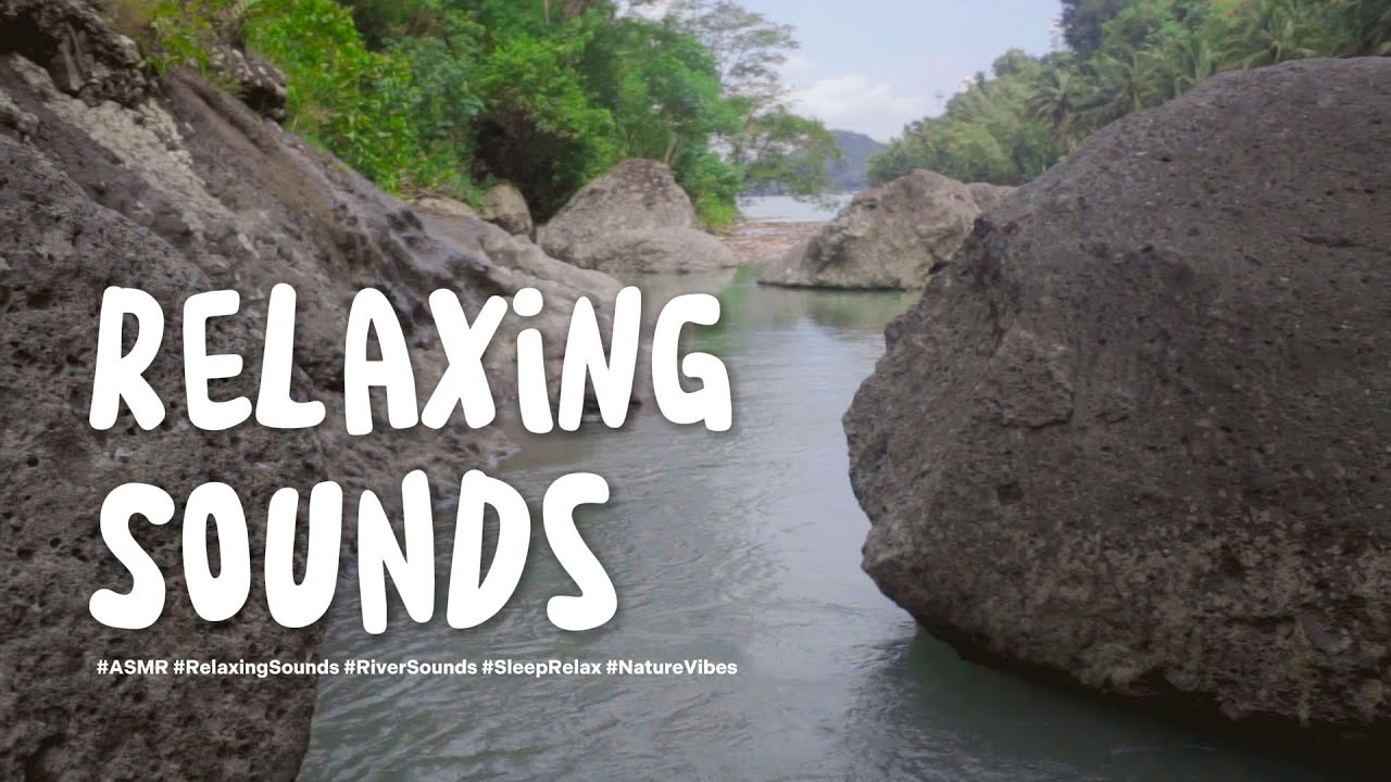 🔴ASMR - Clear River, Sound of Rushing Water, Natural Atmosphere  for Sleep & Study"