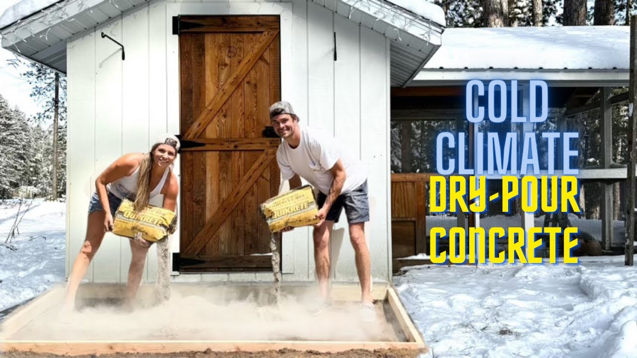СУХАЯ ЗАЛИВКА БЕТОНА для нашего курятника в Северной Миннесоте!