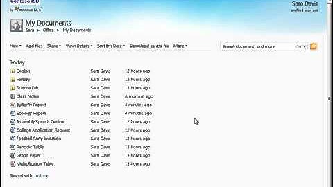 Microsoft Live@edu SkyDrive video 2   Add Documents and Fi