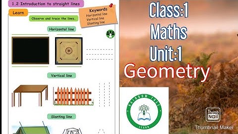 Maths | Class:1 |Unit:1 | Geometry| Introduction to straight lines | Term:2