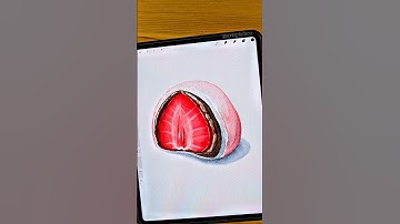 Strawberry Mochi 🍓 #procreate #shorts #art #watercolor