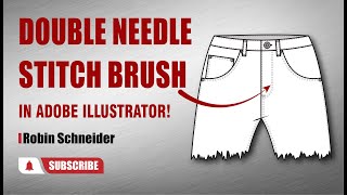 Easy Double Needle Topstitch Brush for Technical Flats in Adobe Illustrator🔗 Watch it here