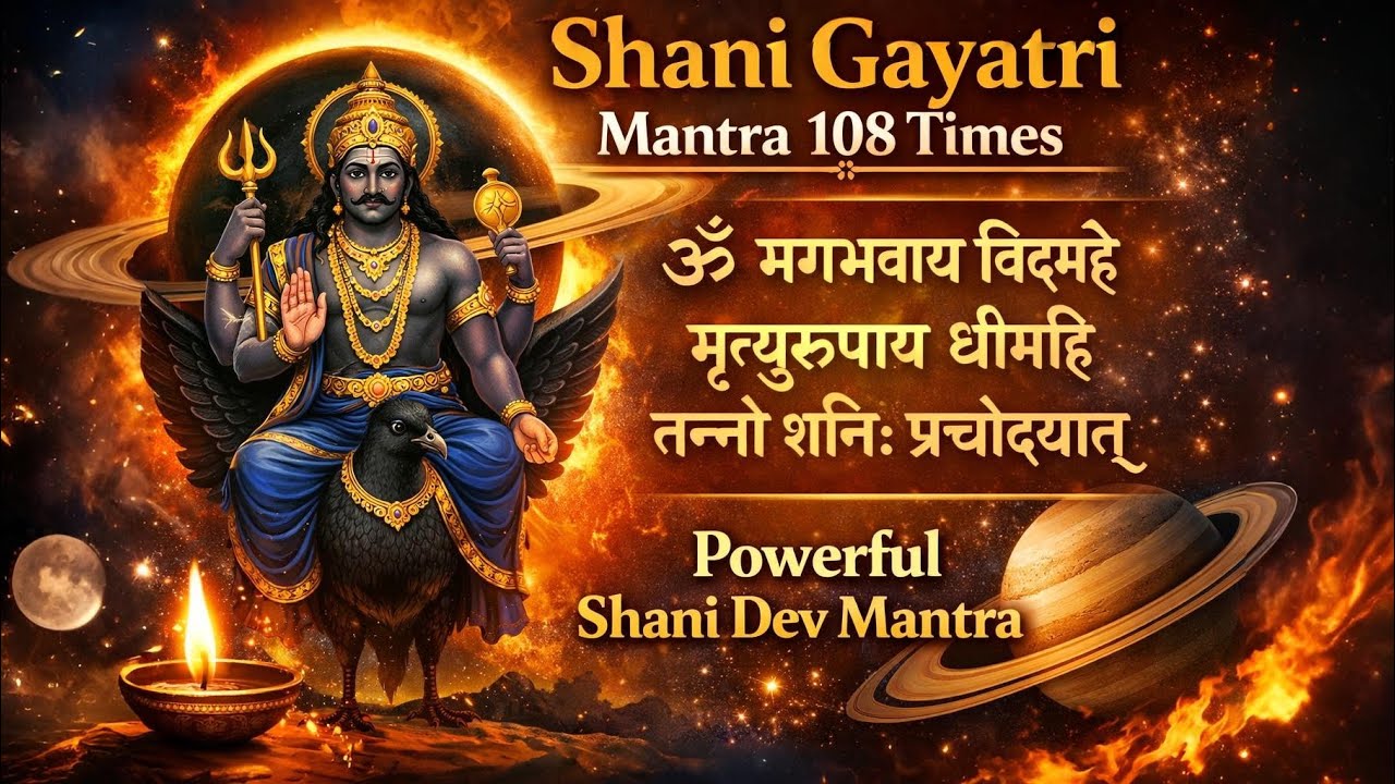 Shani Gayatri Mantra 108 Times | ॐ भगभवाय विद्महे मृत्युरूपाय धीमहि | Powerful Shani Dev Mantra