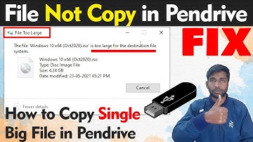 How to Fix - File is too Large for the destination File System || File not copying to usb too large
