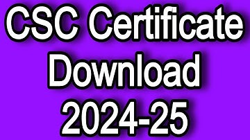 csc certificate kaise download karen 2024-25|| CSC Certificate Download 2024 || #CSCCertificate