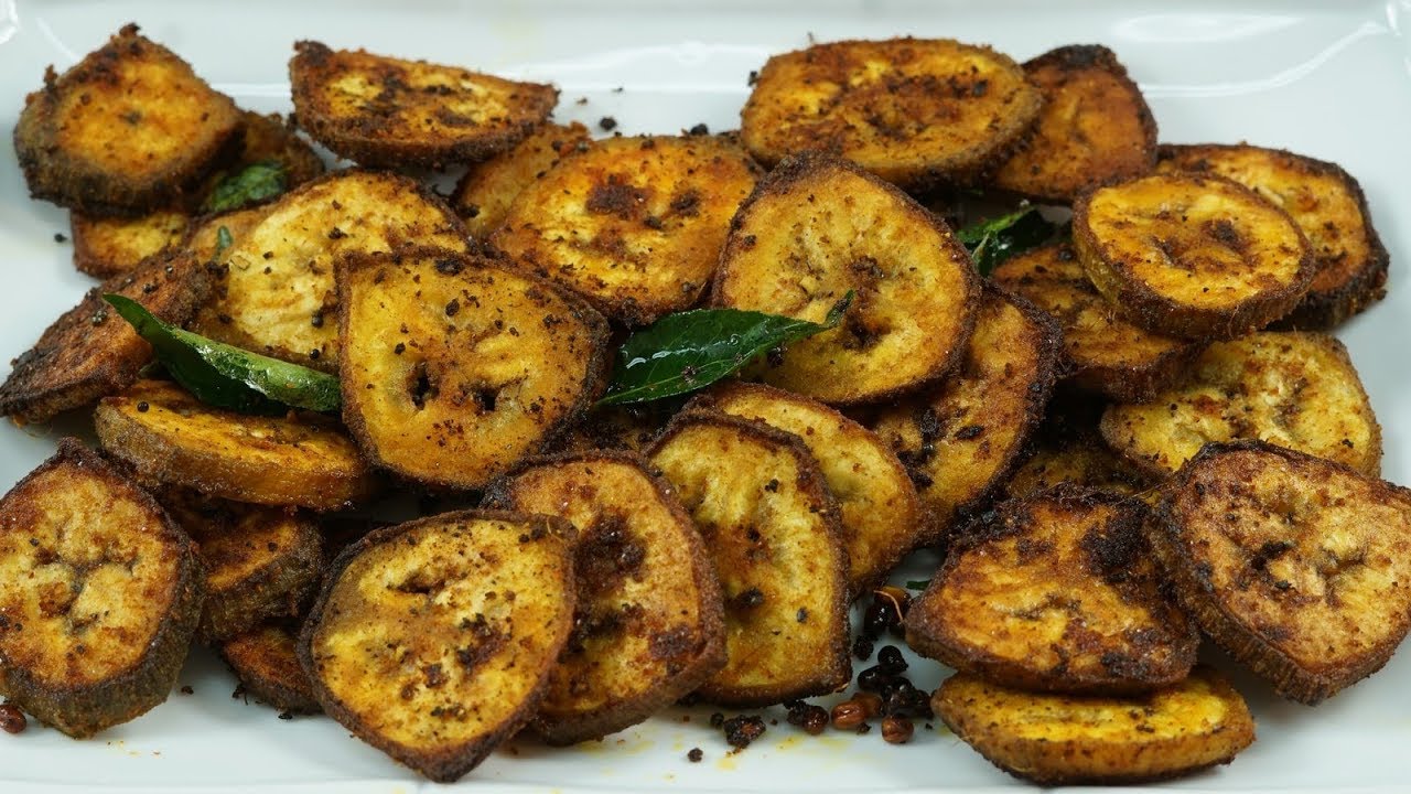 Banana Fry Vahchef / Aratikaya Vepudu Raw Plantain Recipe
