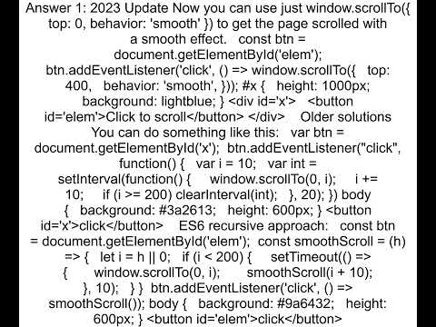 How to window scrollTo with a smooth effect