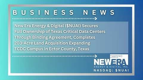 BUSINESS NEWS: $NUAI - Joint venture out. Control consolidated. Execution next.