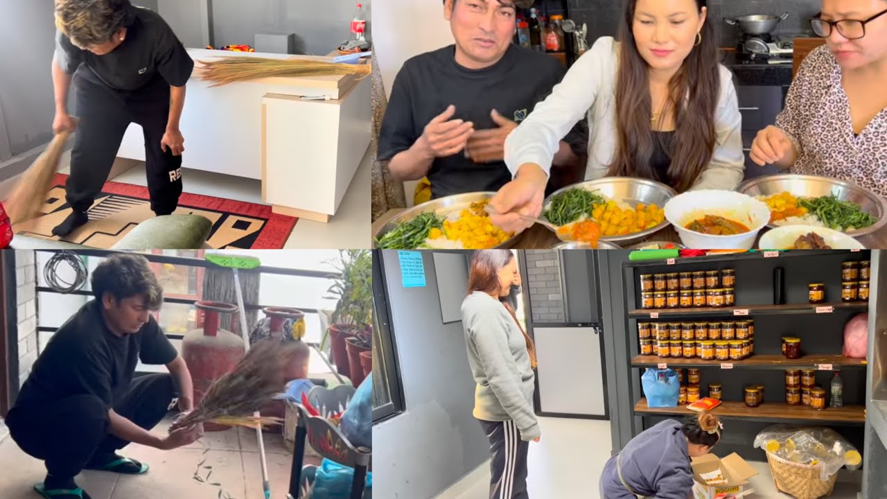 Soyabean ko tarkari simi saag tamatar ko acahr with rice/ ramailo kura khani