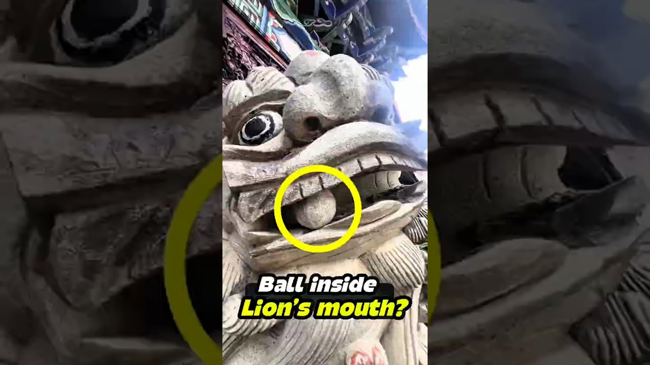 how could this ball be inside the mouth of a stone statue‼️