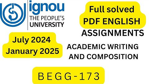 BEGG-173 SOLVED ASSIGNMENT 2024-25