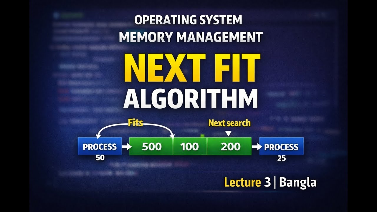 Operating System | Memory Management Lecture 3 | Next Fit Algorithm ...