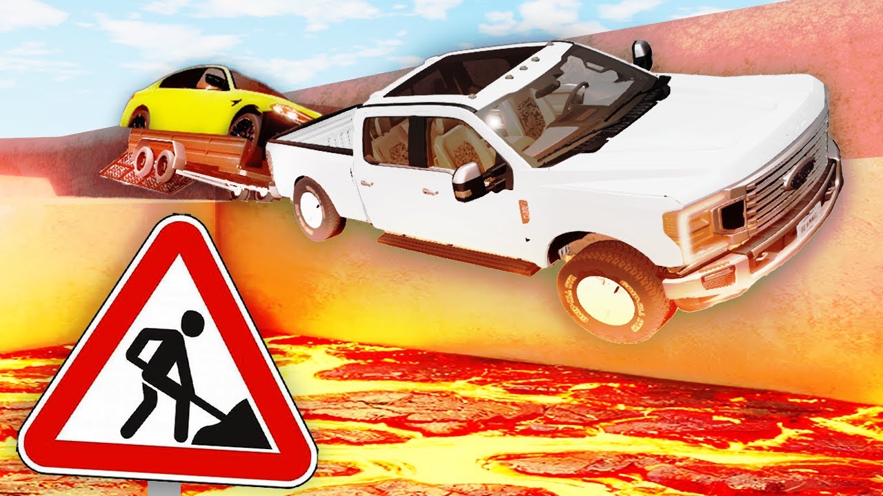 Машины против Лавы - Краш тесты в BeamNG.Drive челлендж