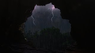 Regengeräusche zum Einschlafen: Regen, Gewitter & Wind in der Natur (Dunkler Bildschirm)