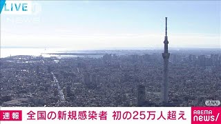 【速報】新型コロナ　全国の新規感染者数が初めて25万人を超え過去最多に(2022年8月10日)