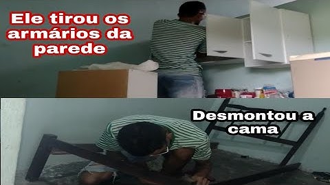 ARRUMANDO AS COISAS PARA A MUDANÇA/ ELE TIROU OS ARMÁRIOS DA PAREDE E DESMONTOU A CAMA