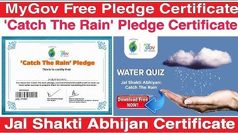 Catch the Rain Pledge Certificate I MyGov Pledge Certificate IPledge Certificate @DigitalClassroomOfficial
