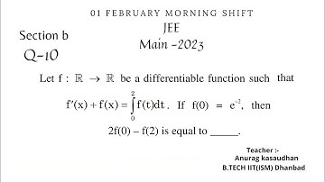 JEE main 2023 :- 1 feb shift-1 Math paper section b(Q 10) solution | #jeemain2023 #projecteducation