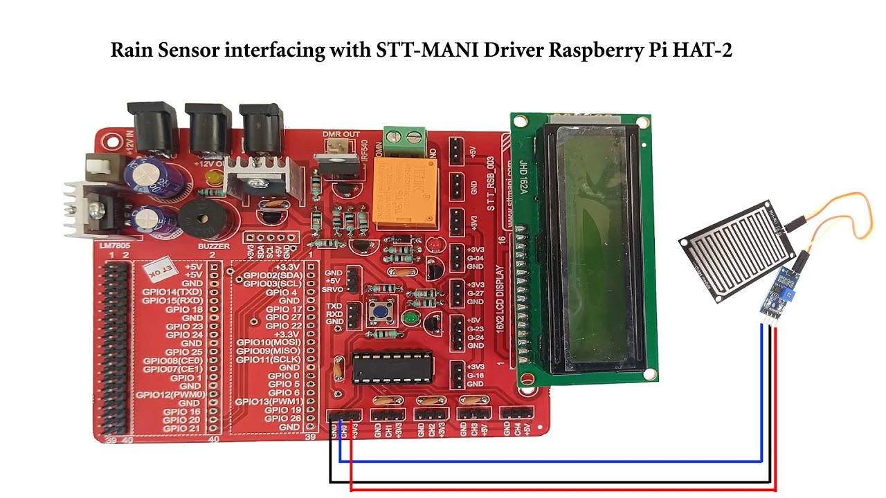 Rain Sensor Module Raspberry Pi RAIN SENSOR INTERFACING WITH STT-MANI RASPBERRY PI HAT-2 BOARD - YouTube