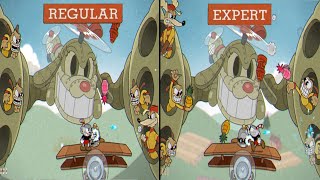 Cuphead DLC - Secret Boss Phase Regular vs Expert - Difficulty Comparison - Peashooter Only