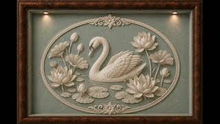 Duck Egg Jasper Swan & Lotus 🦢 4H Elegant TV Art | Botanical Relief • No Music screenshot 5