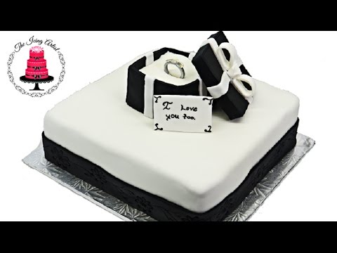 Ring Box Engagement Cake - How To With The Icing Artist