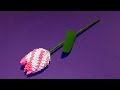 How to make a paper flower tulip. 3D origami tutorial (Gifts for Mother's Day)