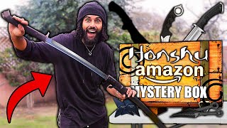 I Bought A JAPANESE BLADE WEAPONS SUPPLY DROP From AMAZON!! *LASER CUT DEMASCUS STEEL KATANA....*