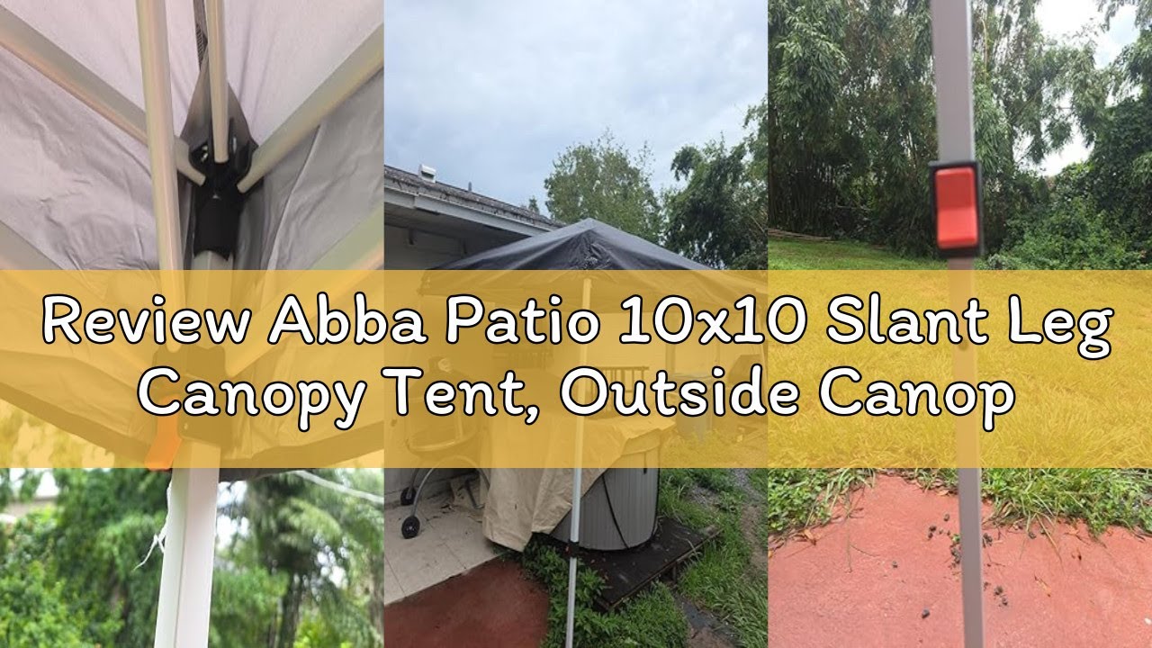 Review Abba Patio 10x10 Slant Leg Canopy Tent, Outside Canopy, Portable Commercial Canopies Shelter