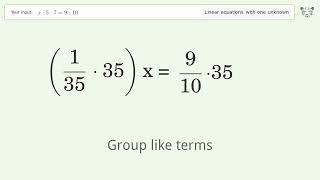 Solve x:5:7=9:10: Linear Equation Video Solution | Tiger Algebra