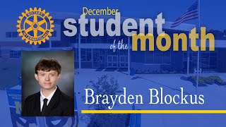 MAHS December 2025 Student of the Month - Brayden Blockus