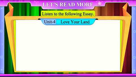 Std 8 English Unit 4 Love Your Land Text Sem 2