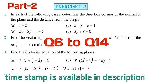 Ex 11.3 class 12 maths ncert Three Dimensional Geometry Q6 to Q14