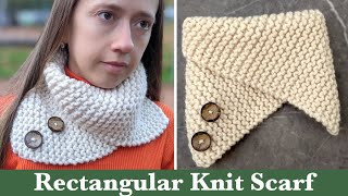 Knit Scarf for Beginners | Knitting Scarf for Women | Rectangular Knit Scarf on Circular Needles.