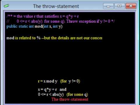 Exceptions 7. The throw-statement