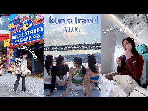 | Korea Travel Diaries Ep.7 ✈️ | Flight to Korea, Chuncheon Lego Land & Busan w/ friends!