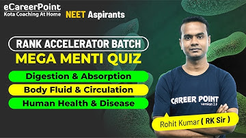 Mega Menti Quiz | Rank Accelerator Batch | Biology | Rohit Sir | eCareerPoint-NEET