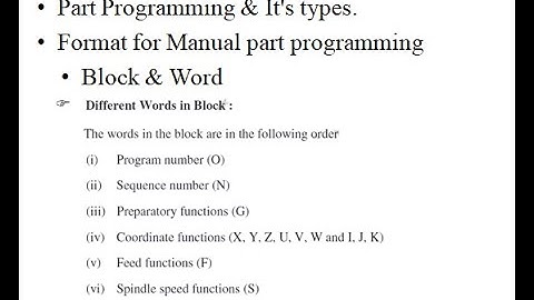 Introduction to Part Programming