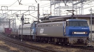 JR貨物 EF200-6+EF66-127 (1250レ 重連牽引) 東海道本線 枇杷島駅 貨物線