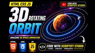 3D Rotating Orbit Animation 🌌 | HTML CSS JavaScript Tutorial | Pure CSS Space UI