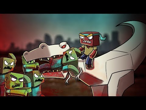 Minecraft | ROBOT DINOSAUR ATTACKS VILLAGE! (Crazy Dinosaur Mod)