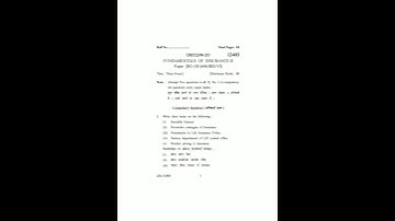 Fundamentals of Insurance B.Com 6th Sem KUK Previous Year Paper 2020✌️