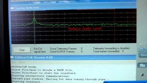 FunCube Dongle receiving RS-30 satellite using ARISSat-1/Decoder and SDRadio.MPG