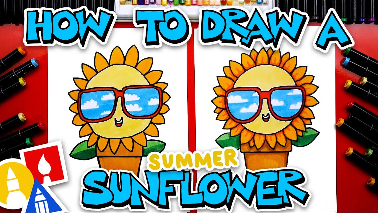 How To Draw A Funny Summer Sunflower 